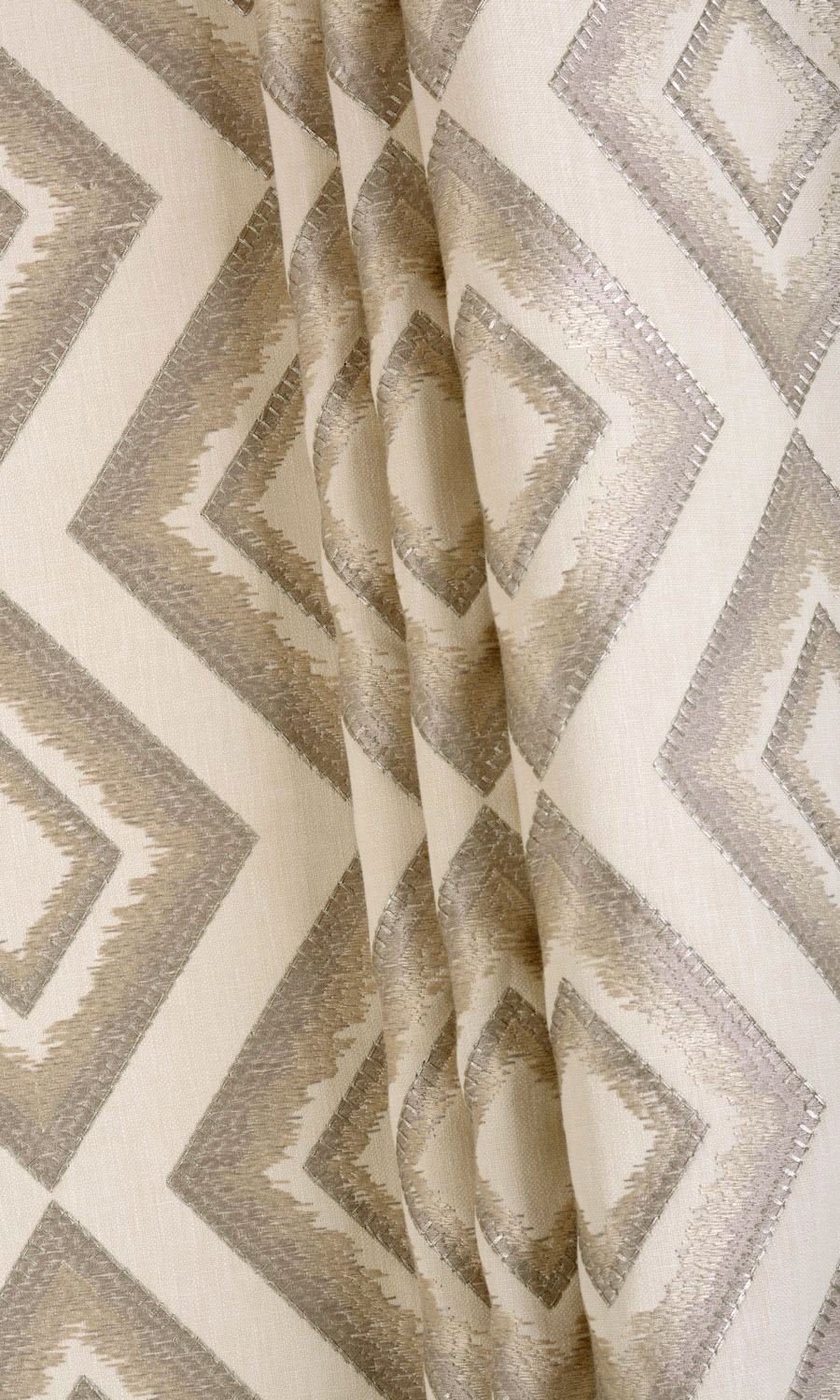 Diamond Patterned Fabric Material By the Metre (Beige/ Brown)
