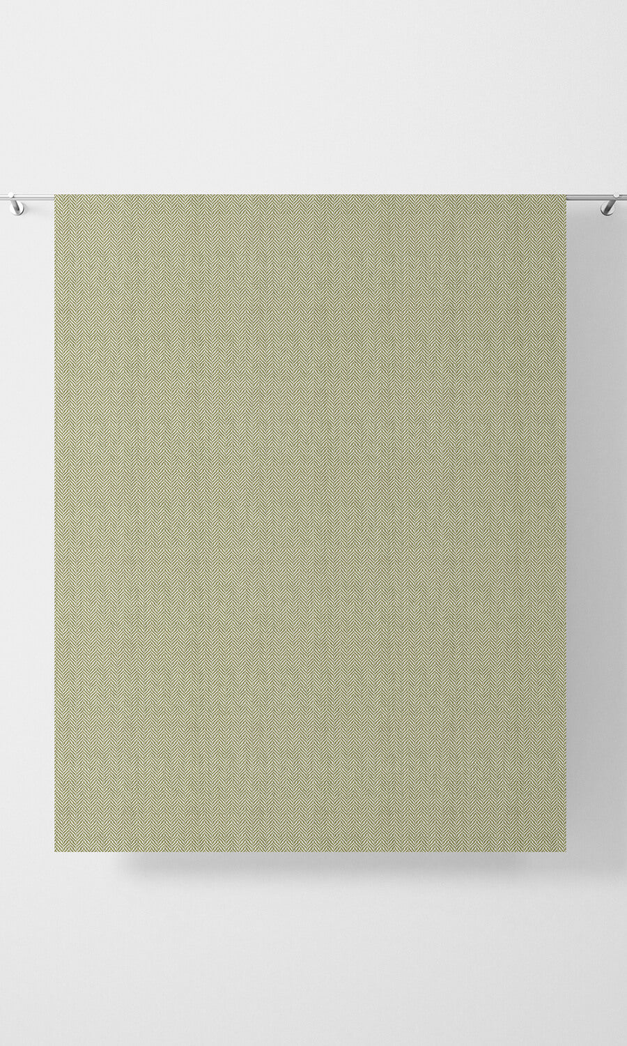 Herringbone Textured Fabric Material By the Metre (Green)