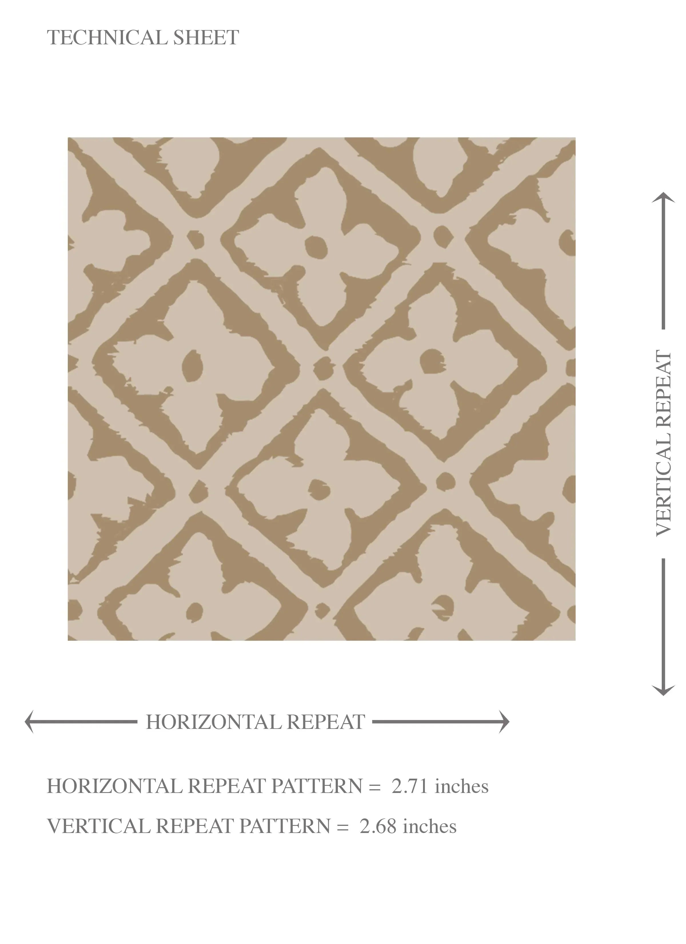 Neutral Small Floral Lattice/ Geometric Micro-Print Kids Room Wallpaper Sample (Beige/ Brown/ Taupe)