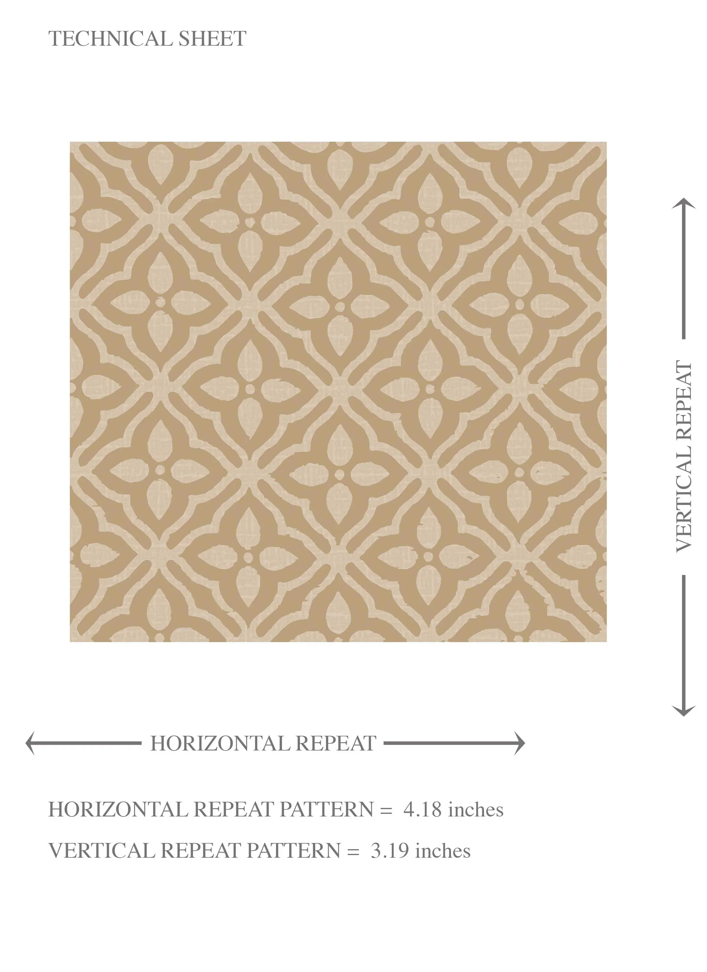 Neutral Small Floral Lattice/ Geometric Micro-Print Kids Room Wallpaper (Wheat Beige/ Tan Brown)