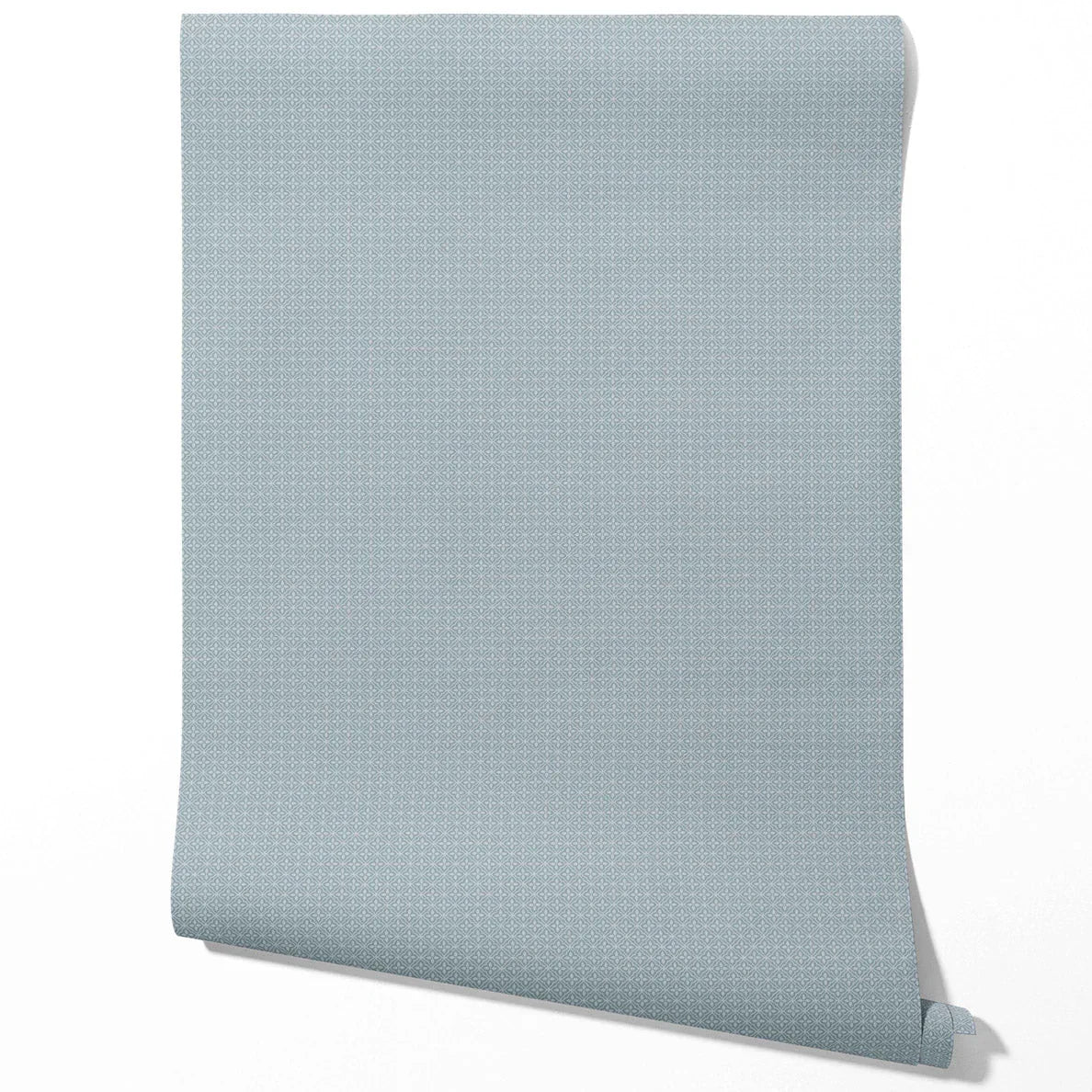 Small Floral Lattice/ Geometric Textured Bathroom Wallpaper (Slate Blue/ Gray)