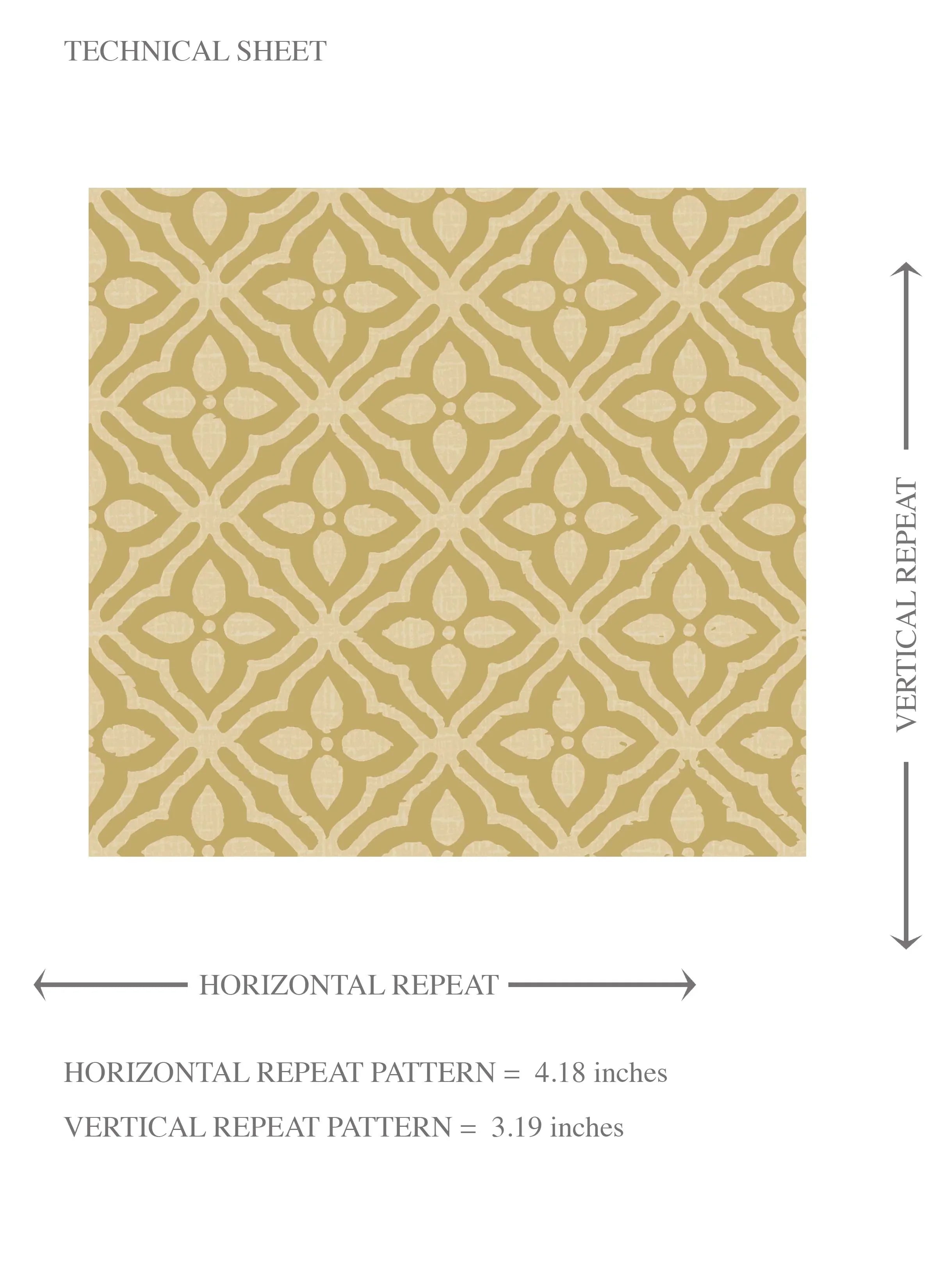 Small Floral Lattice/ Geometric Textured Kids Room Wallpaper (Yellow)