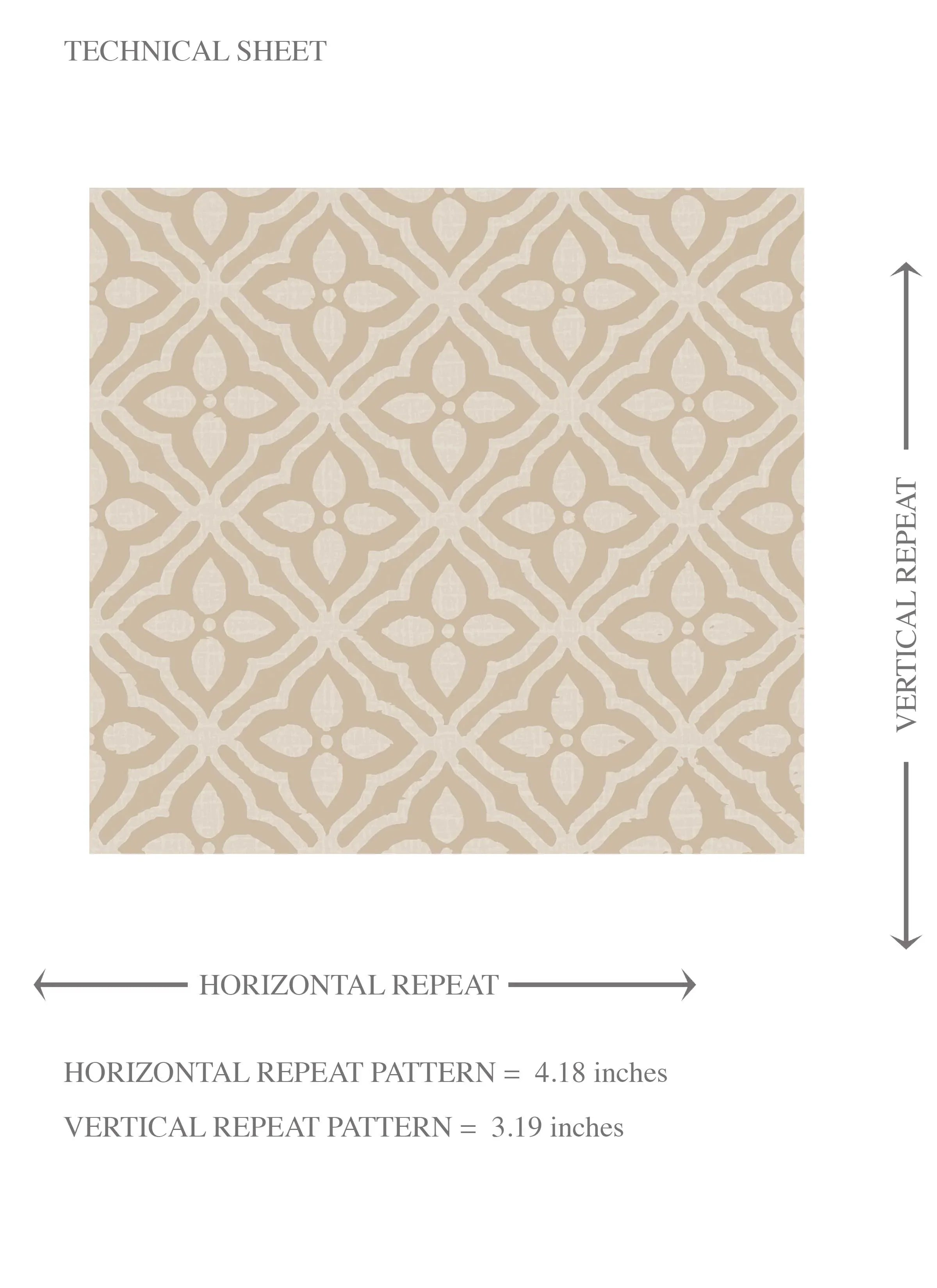 Neutral Small Floral Lattice/ Geometric Micro-Print Kids Room Wallpaper Sample (Beige/ Greige/ Soft Taupe)