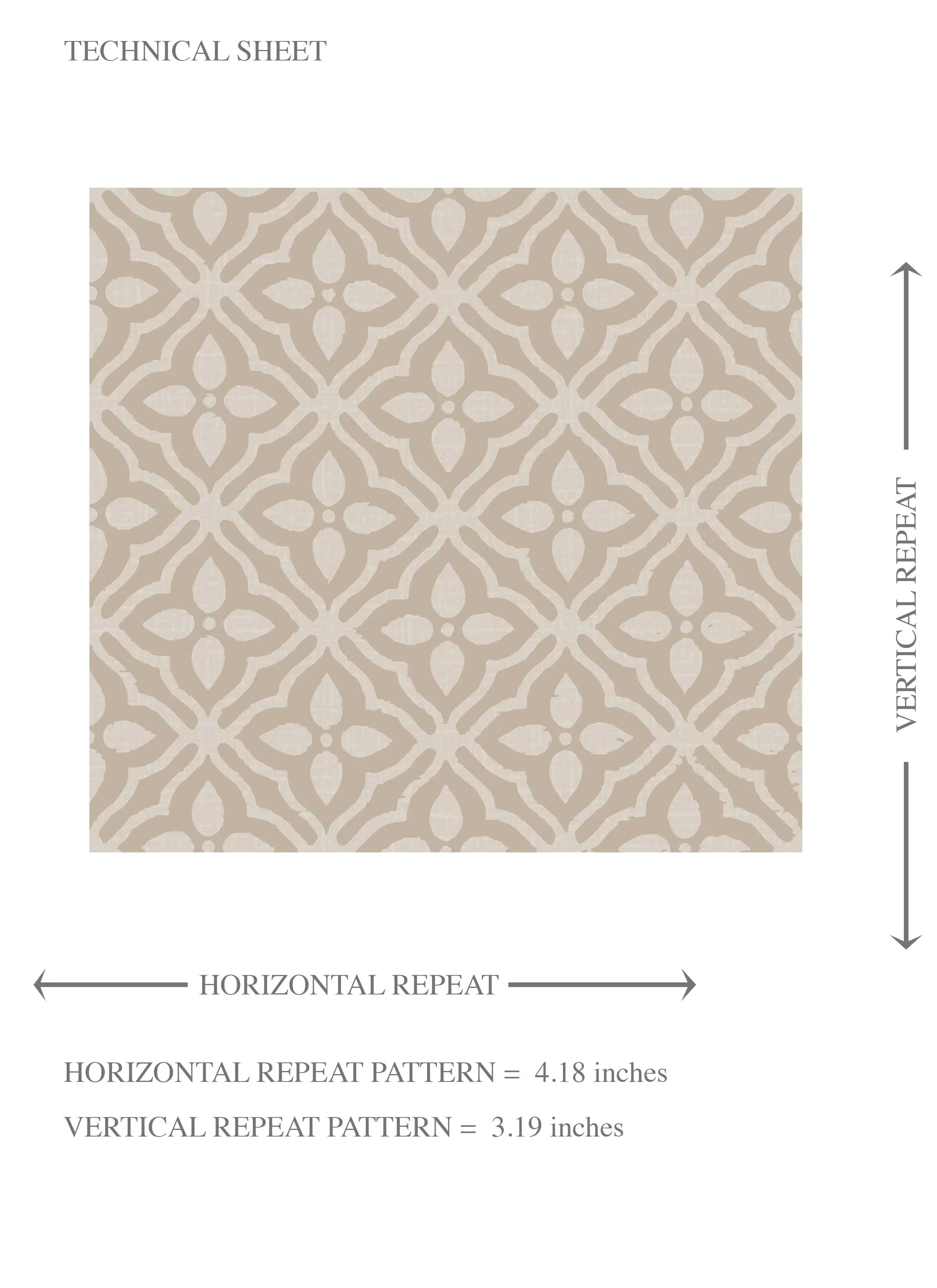 Neutral Small Floral Lattice/ Geometric Micro-Print Kids Room Wallpaper Sample (Oatmeal Beige/ Greige/ Taupe)