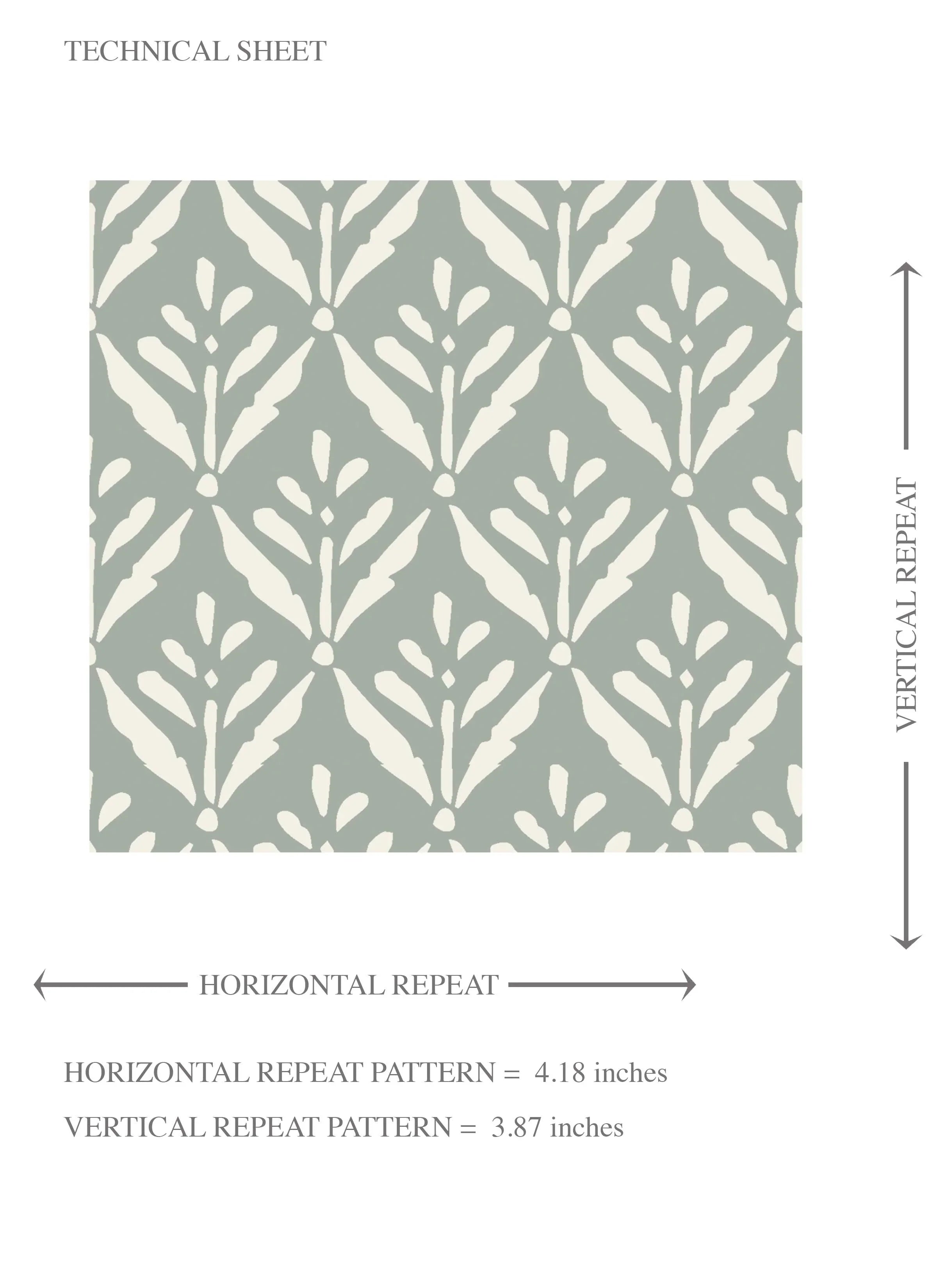 Small Floral Lattice/ Leaf Textured Kids Room Wallpaper Sample (Green-Gray)