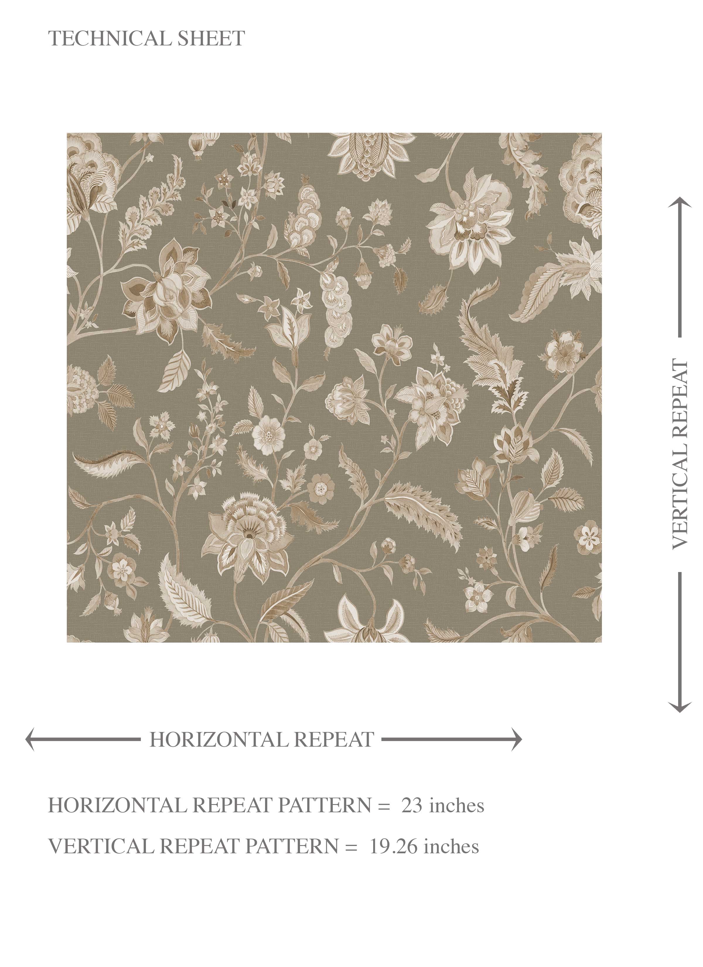 Floral/ Botanical Patterned Kids Room Wallpaper (Olive Green/ Brown/ Beige)