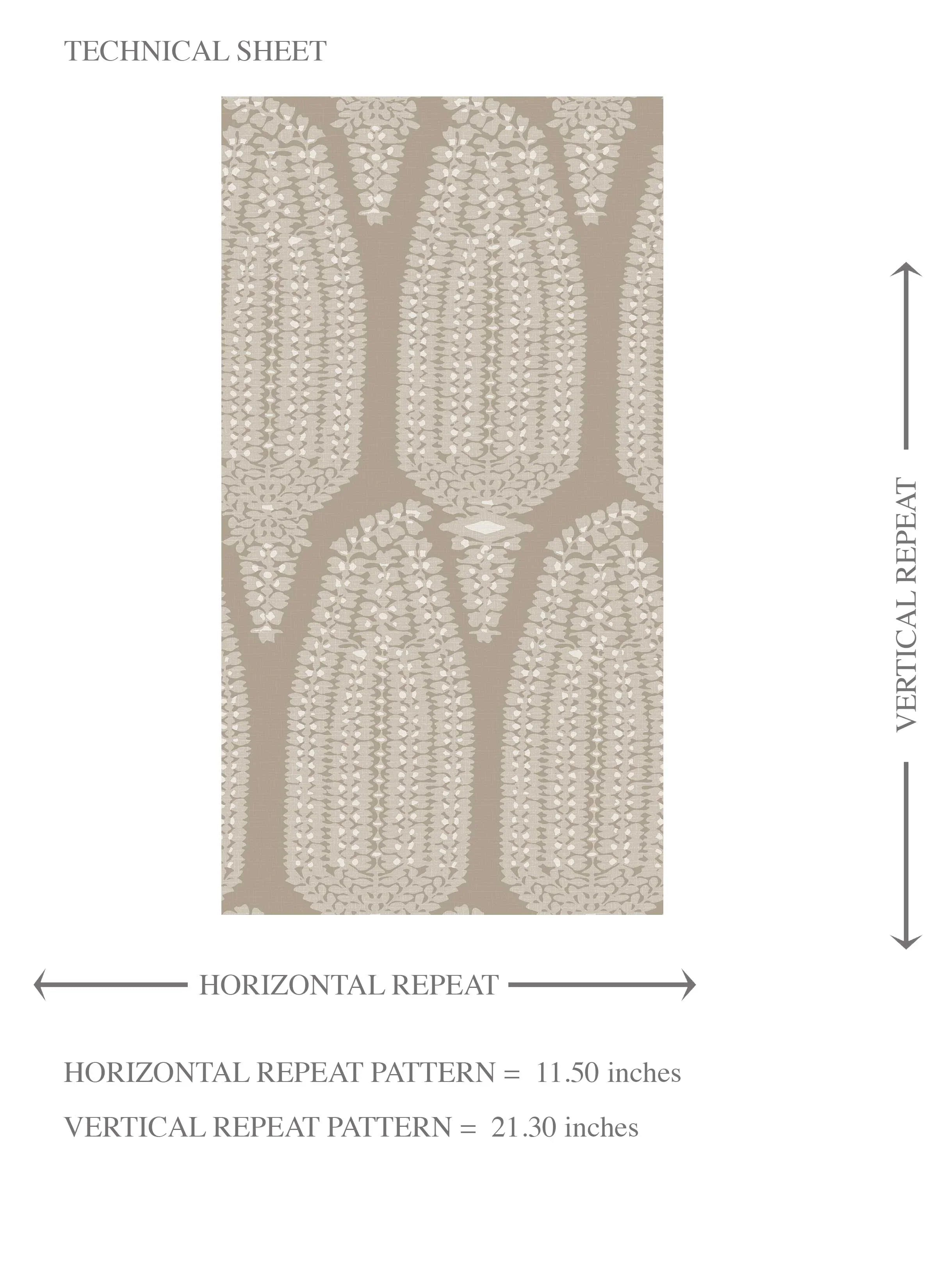 Neutral Paisley Floral Kids Room Wallpaper Sample (Beige/ Taupe/ Warm Gray)