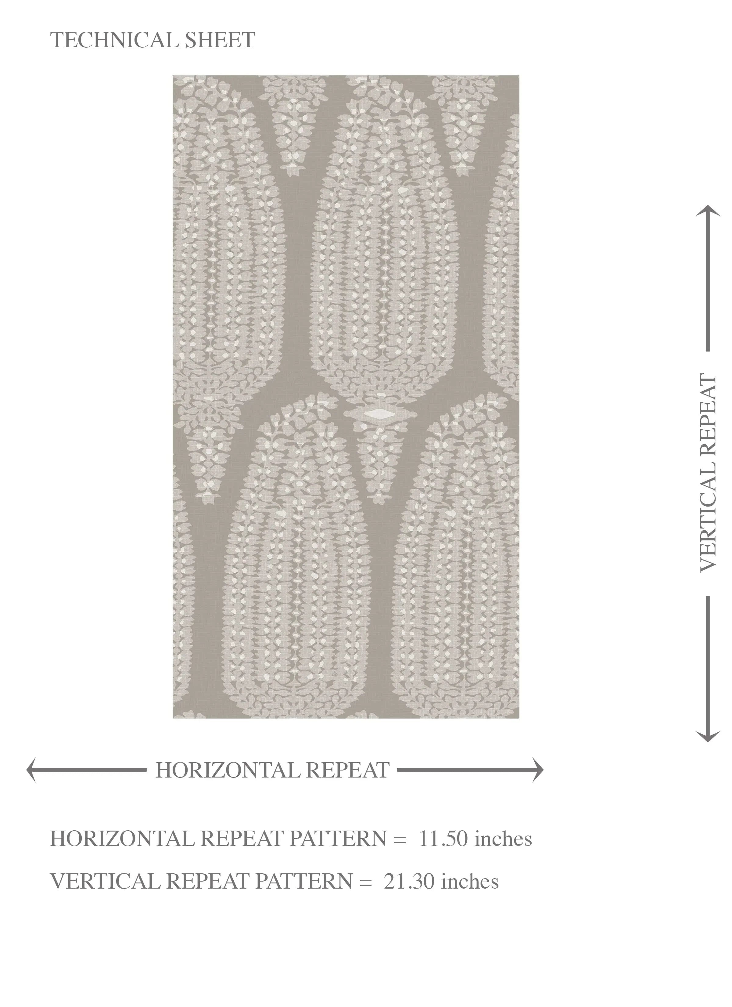 Neutral Paisley Floral Kids Room Wallpaper Sample (Taupe Gray/ Greige)
