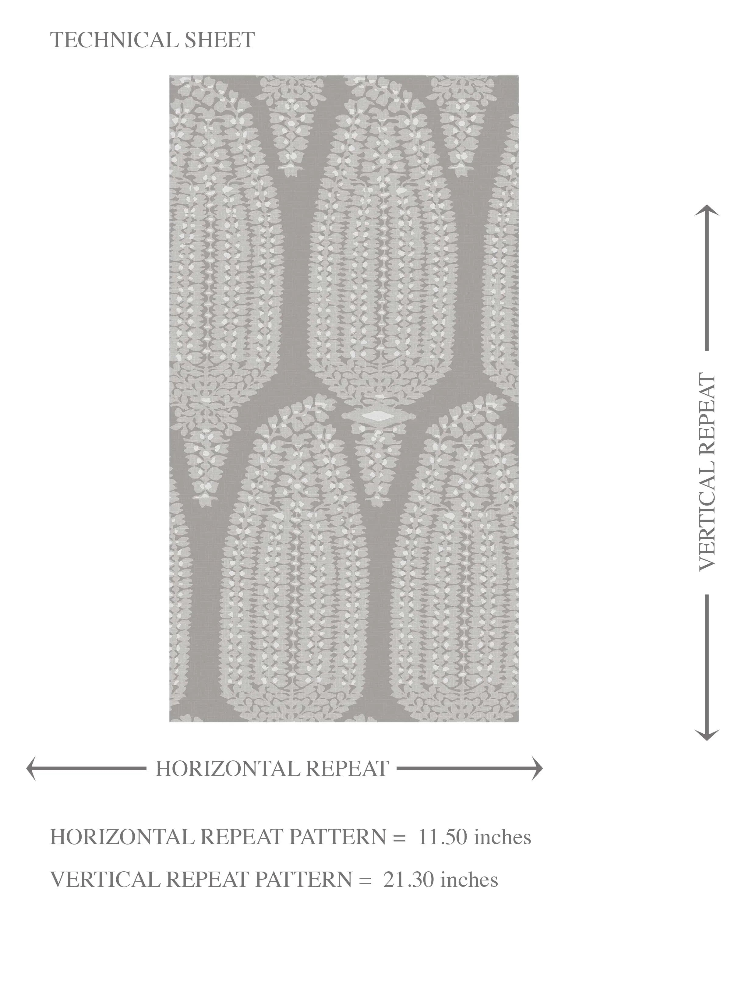 Neutral Paisley Floral Kids Room Wallpaper Sample (Gray/ White)