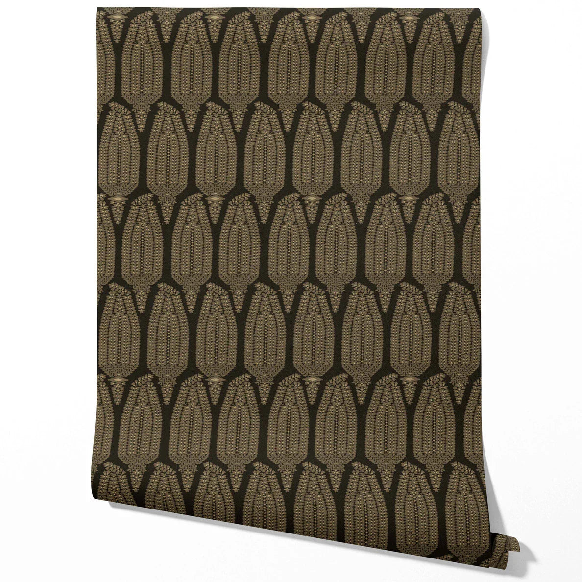 Paisley Floral Kitchen Wallpaper (Brown/ Olive Green/ Gold)