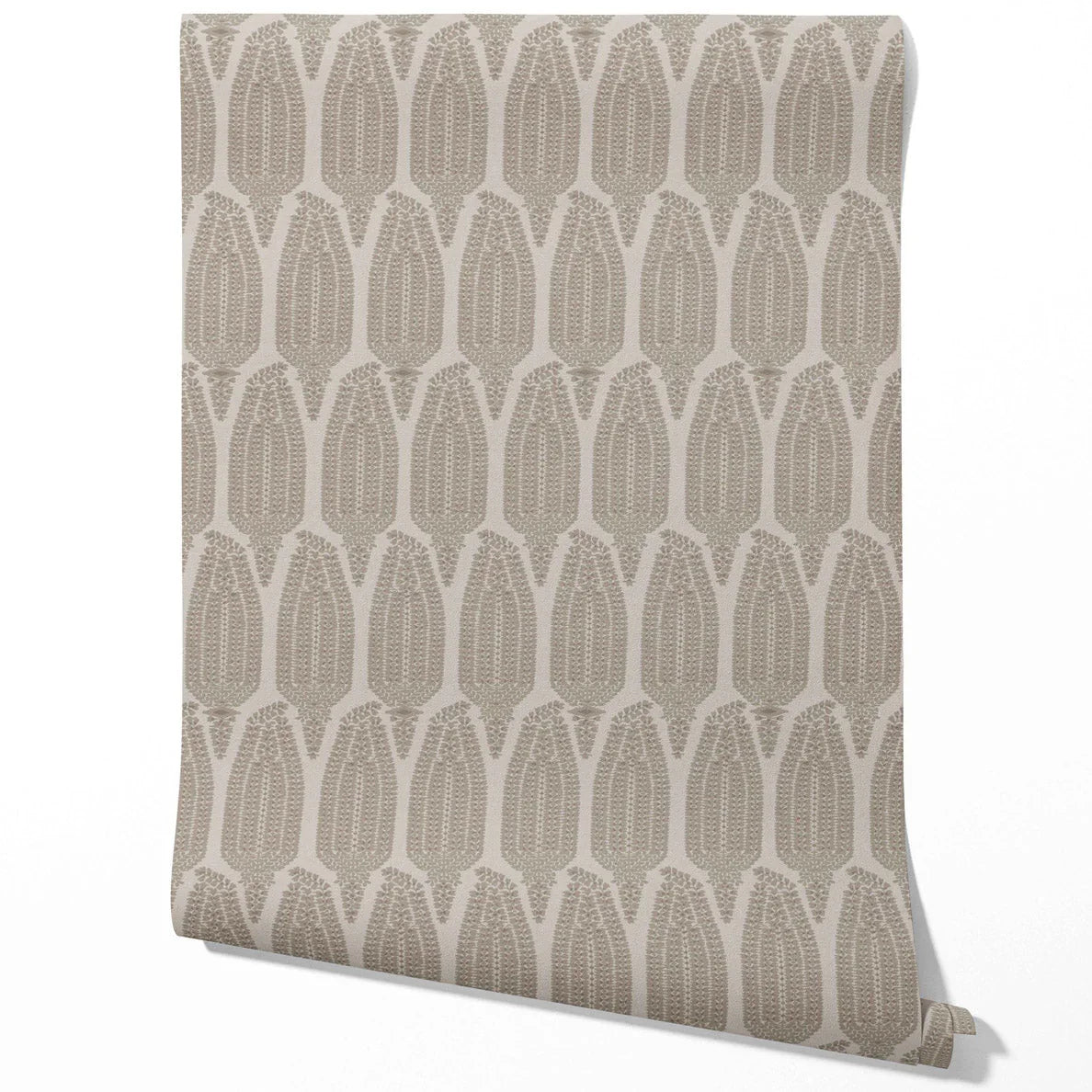 Neutral Paisley Floral Kitchen Wallpaper Sample (Greige/ Taupe/ Warm Gray)