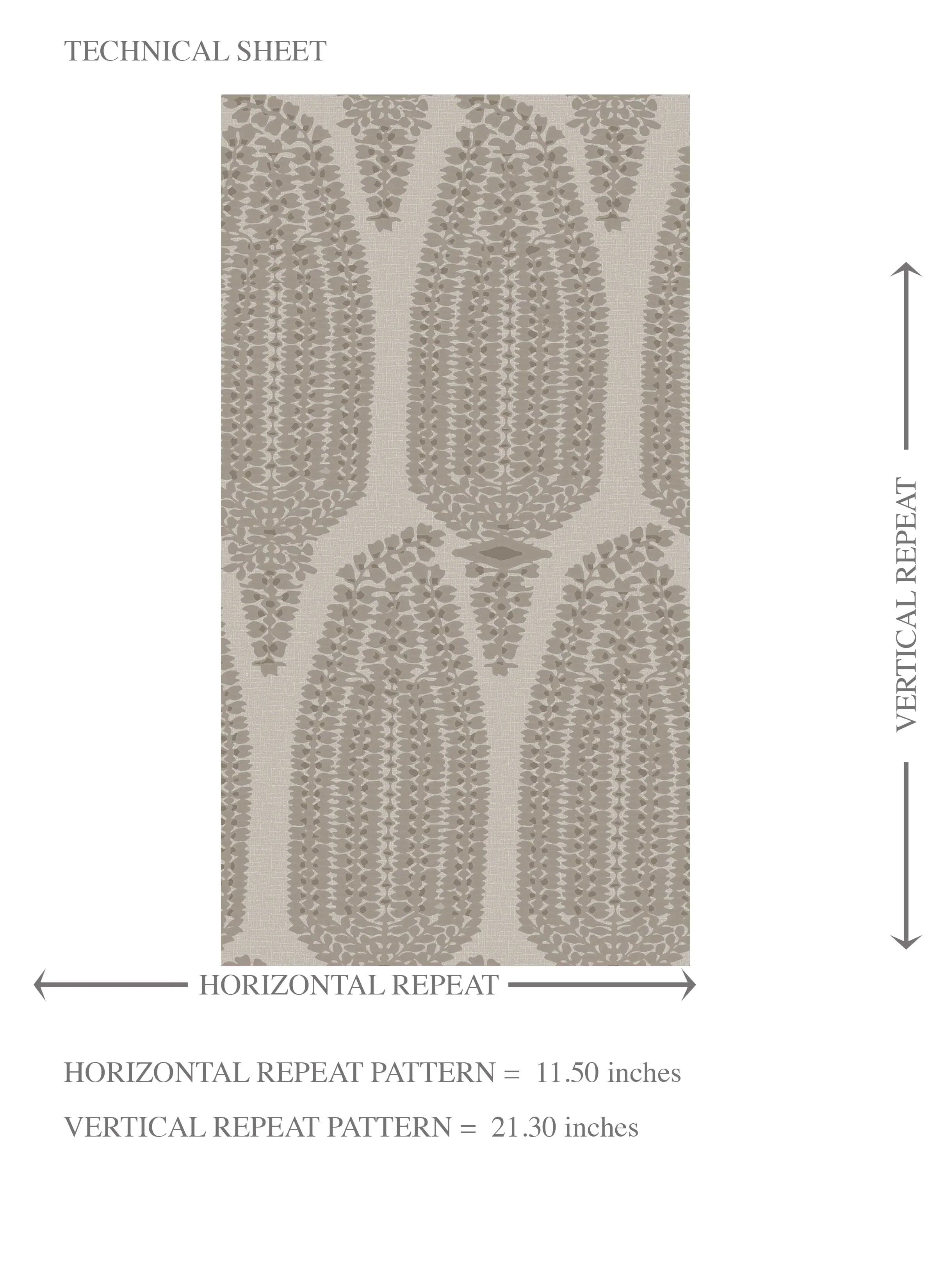 Neutral Paisley Floral Kids Room Wallpaper (Greige/ Taupe/ Warm Gray)