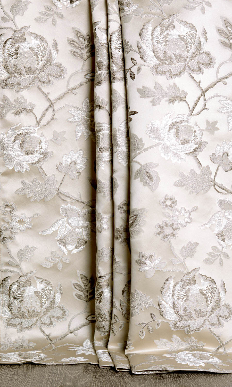 Floral Home Textile Fabric Material By the Metre (Beige/ Brown/ Ivory)