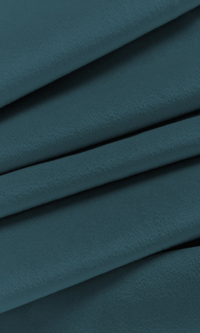 Velvet Home Décor Fabric By the Metre (Steel Blue)
