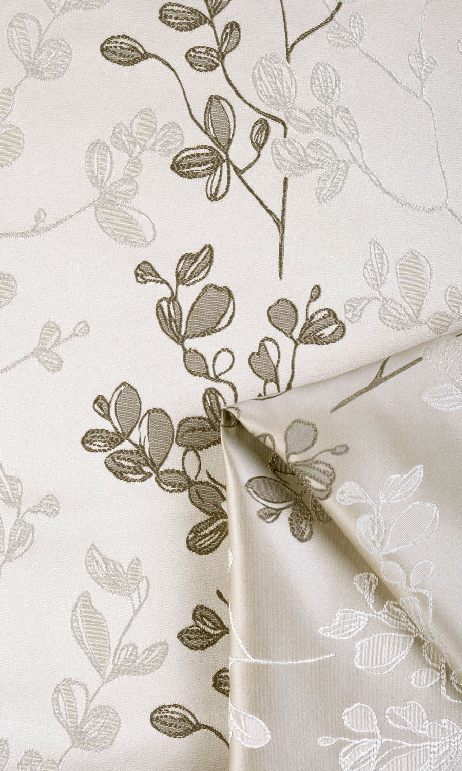 Floral Home Textile Fabric Material By the Metre (Beige/ Brown)