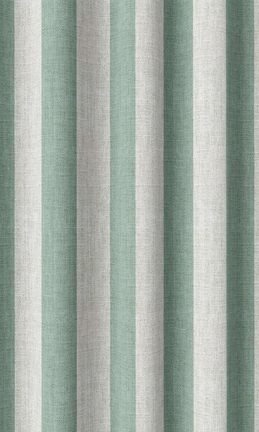 Modern Striped Cotton Curtains (Blue / White)