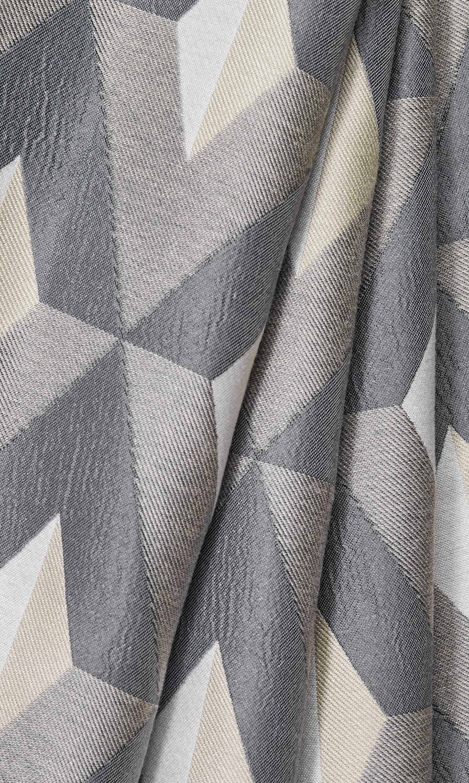 Geometric Window Treatments Fabric Sample (Brown/ Gray/ White)