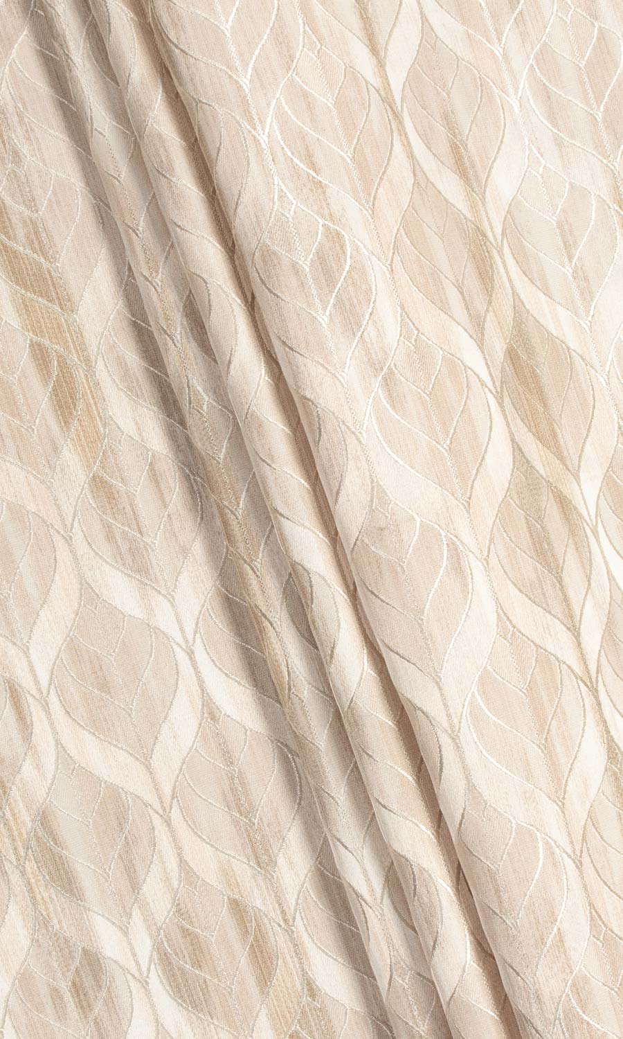Petal Patterned Home Décor Fabric Sample (Pale Beige/Brown)