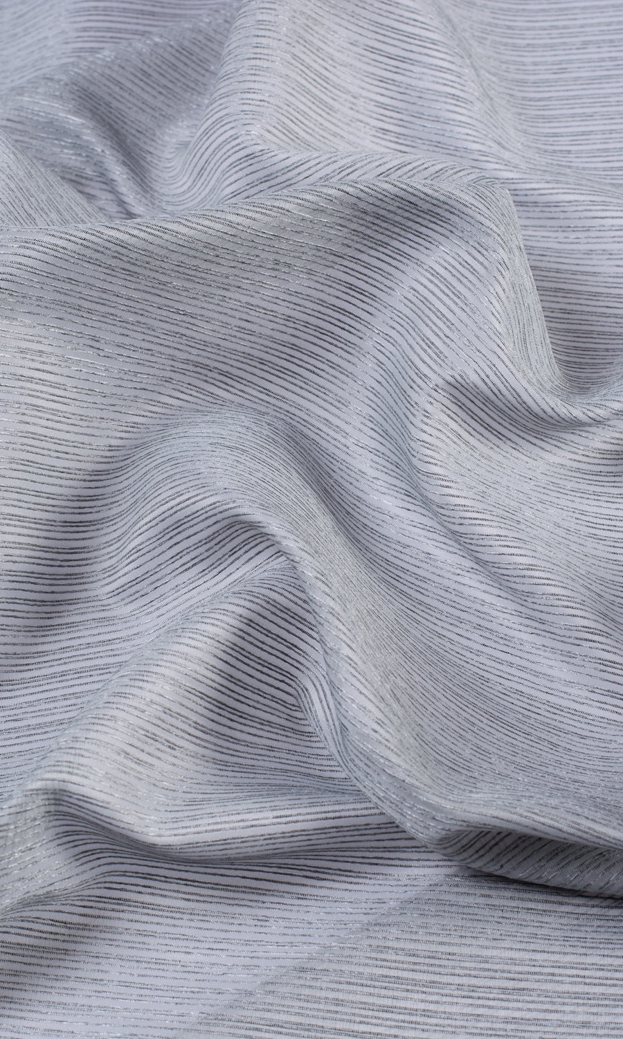 Striped Sheer Fabric Sample for Curtains & Drapes (Silver Grey)