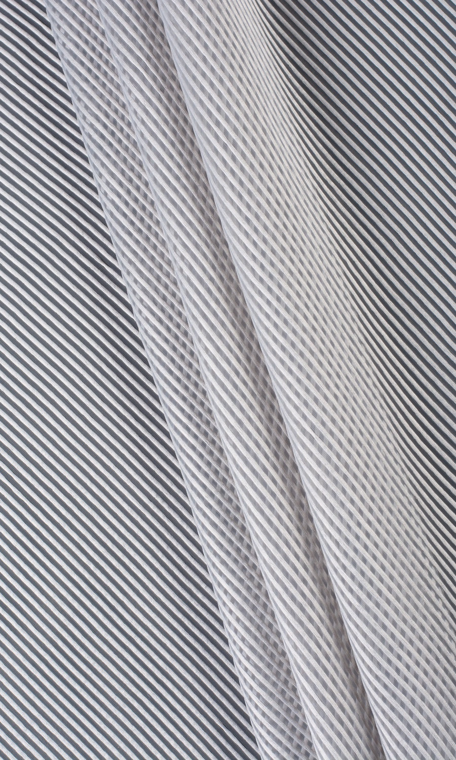 Striped Sheer Window Treatments Fabric Sample (Grey)