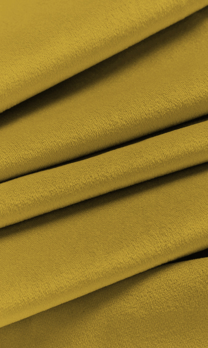 Velvet Home Décor Fabric By the Metre (Yellow)