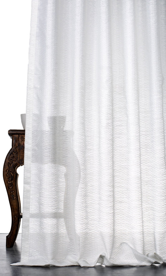 Textured Sheer Curtains (White)