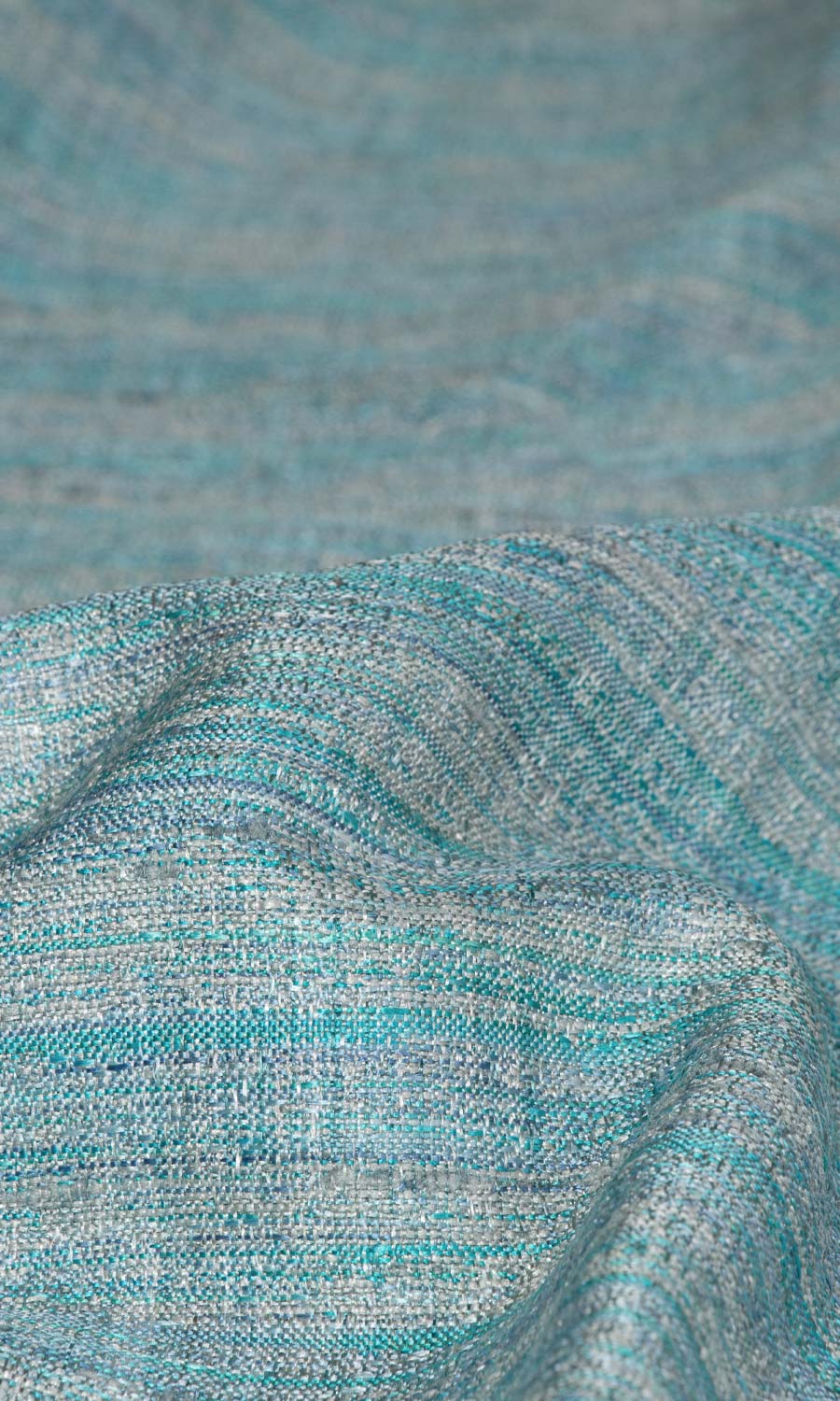 Textured Fabric Material By the Metre (Turquoise Blue)