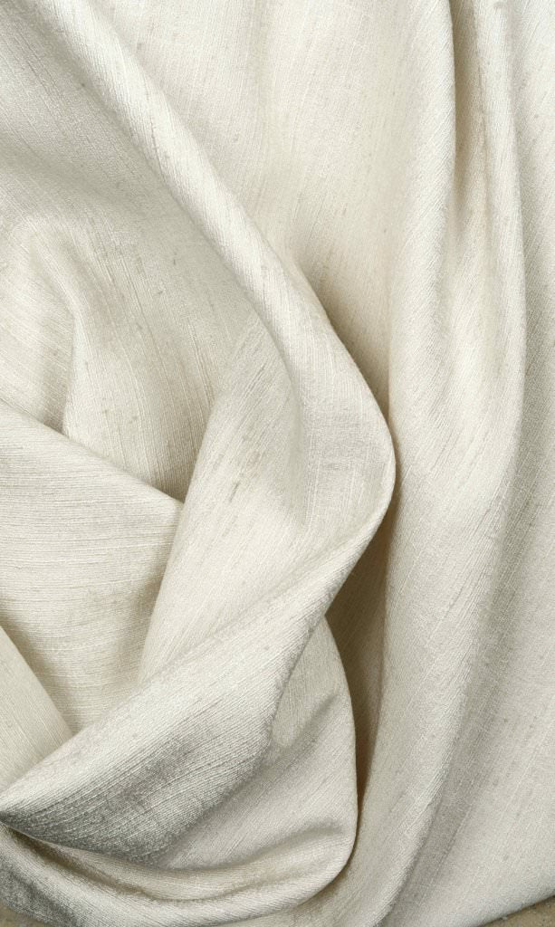 Silk Blend Window Treatments Fabric By the Metre (Ivory/ Cream)