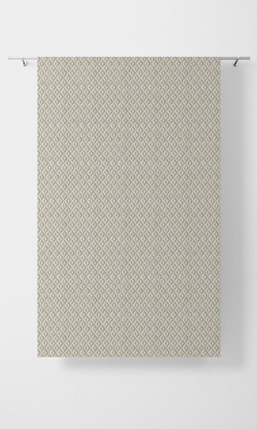 Geometric Print Home Textile Fabric Material Sample (Beige/ White)