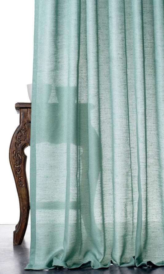 Plain Sheer Drapes (Turquoise Green)