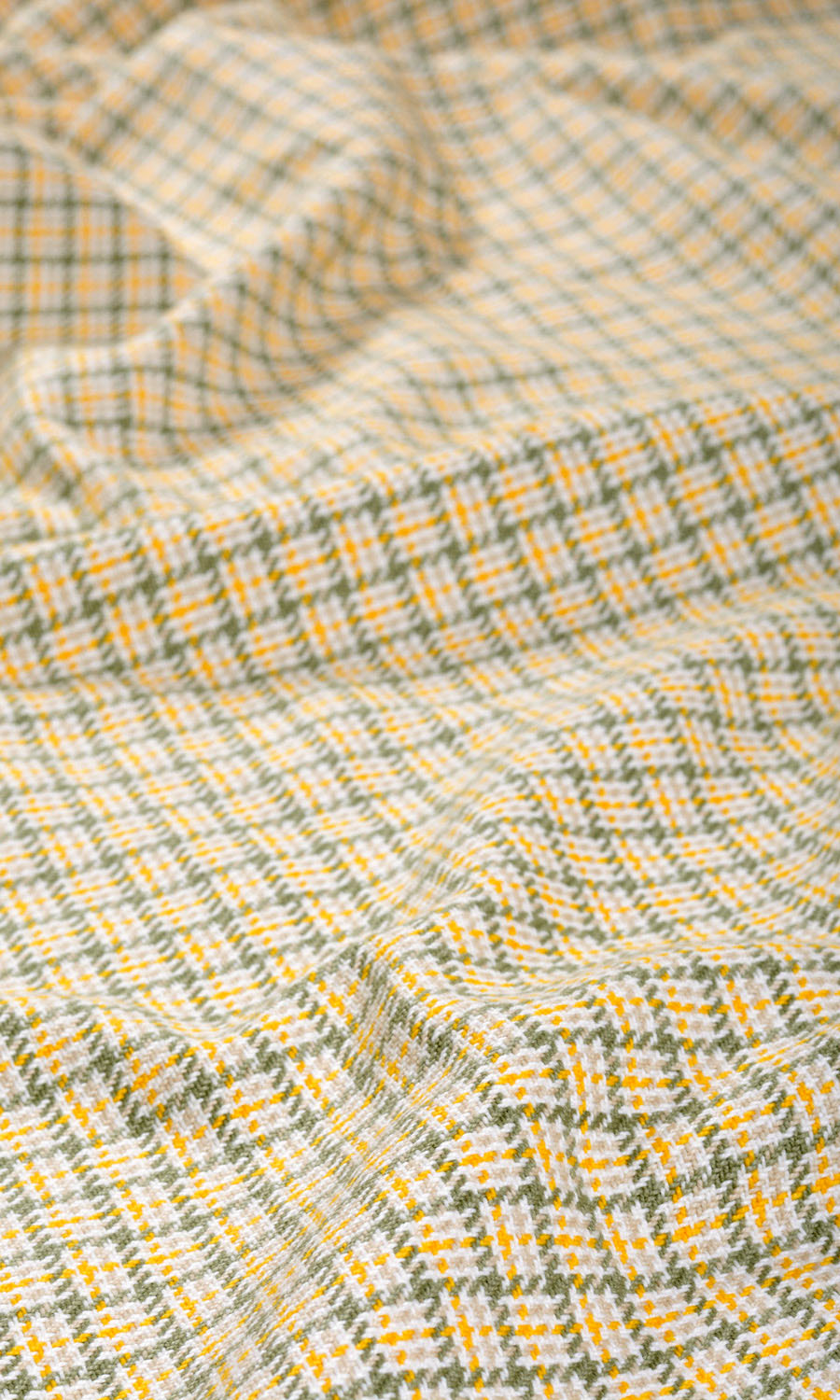 Basketweave Fabric Material By the Metre (Yellow/ Gray/ White)