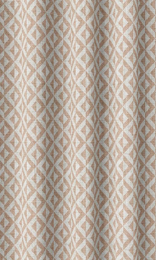 Geometric Print Drapes (Blush Pink/ White)