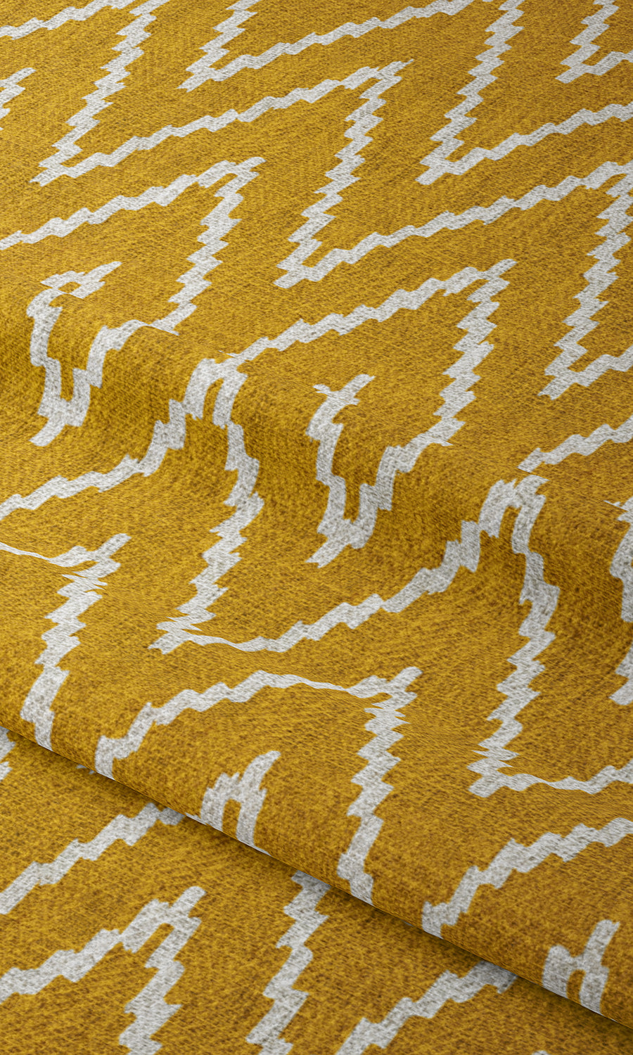 Chevron Print Window Treatments Fabric Sample (Deep Yellow/ White)