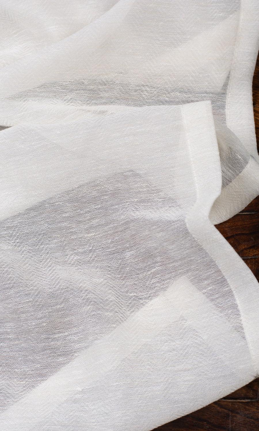 Textured Sheer Free Fabric Material Sample (Warm White)