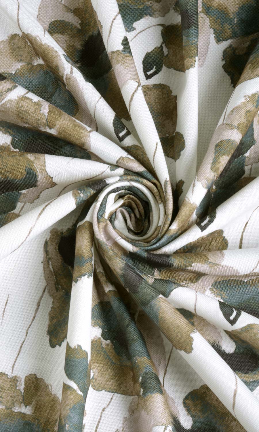 Water Lilies Floral Fabric By the Metre for Curtains & Drapes (Brown/ Grey)