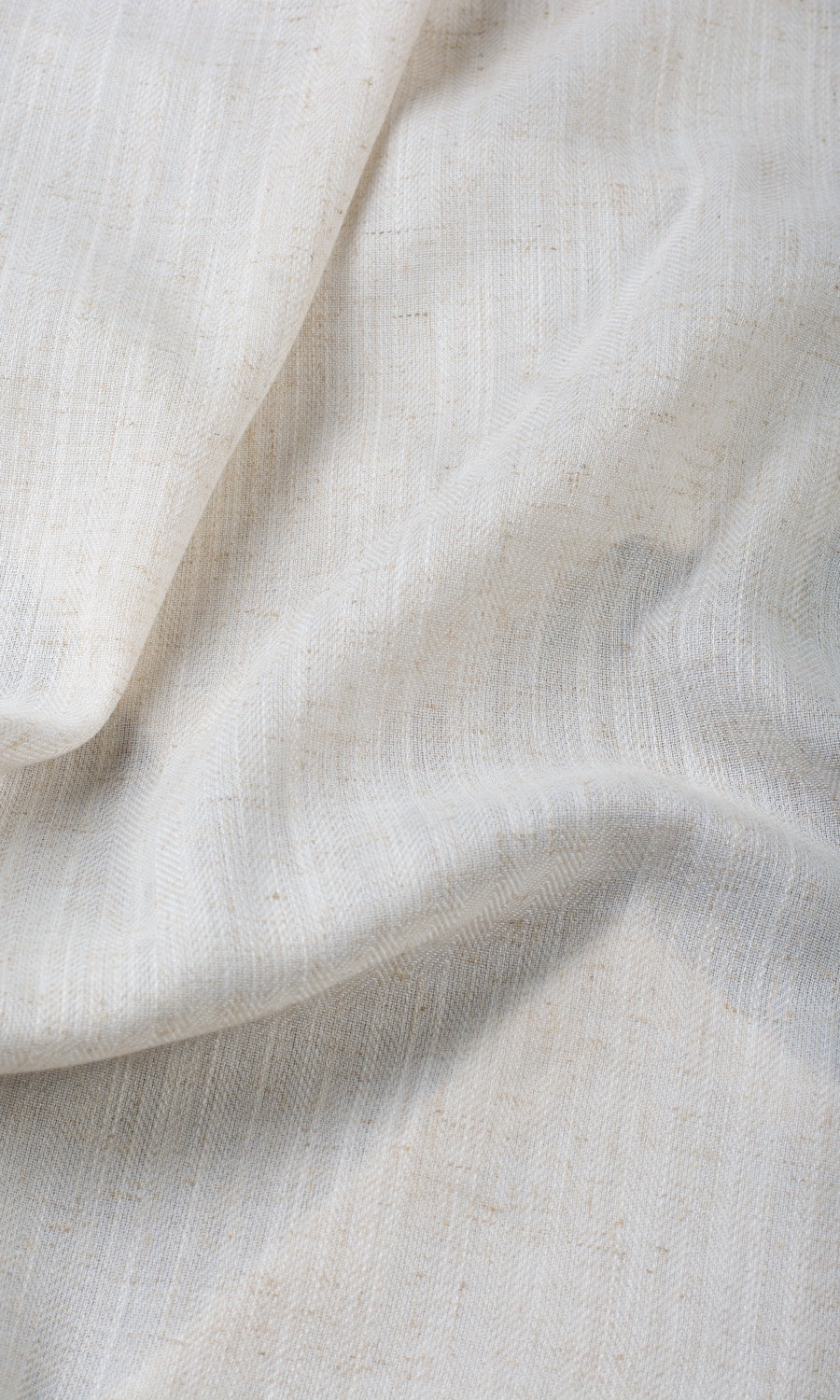 Semi-Sheer Linen Texture Fabric By the Metre for Curtains & Drapes (Cream)