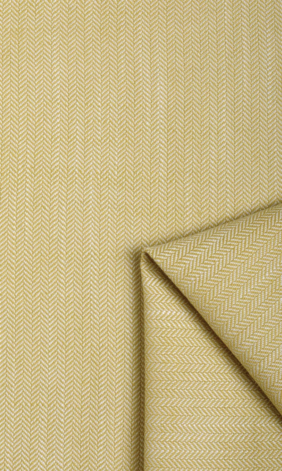 Herringbone Textured Fabric Material By the Metre (Yellow)