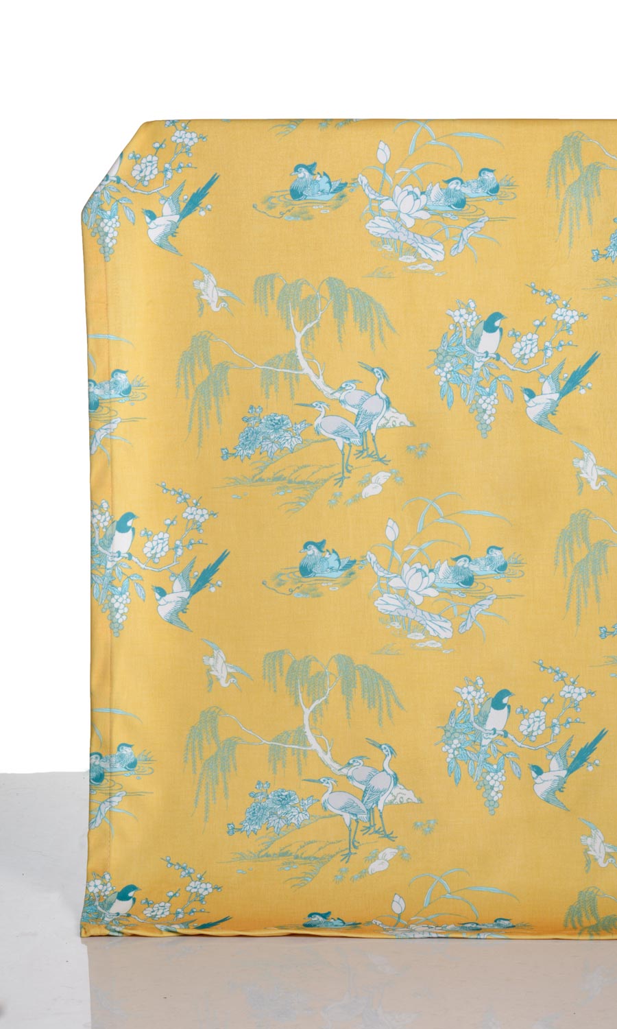 Chinoiserie Toile Velvet Window Treatments Fabric Sample (Yellow)