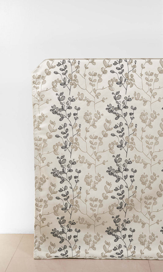 Floral Curtains (White/ Black/ Beige/ Gray)