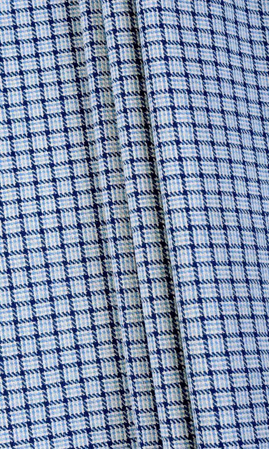 Basketweave Home Textile Fabric Material By the Metre (Blue/ Sky Blue/ White)
