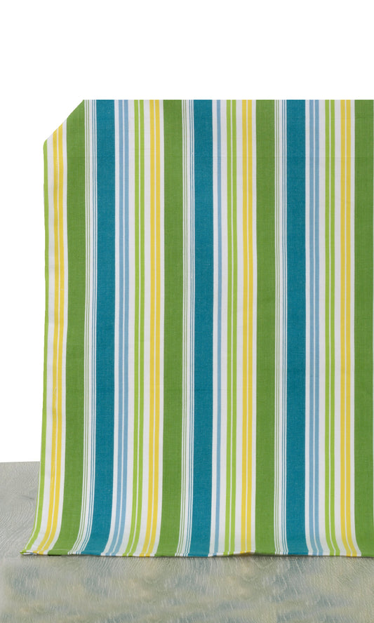 Cotton Home Décor Fabric Sample (Blue/ Green/ Yellow)