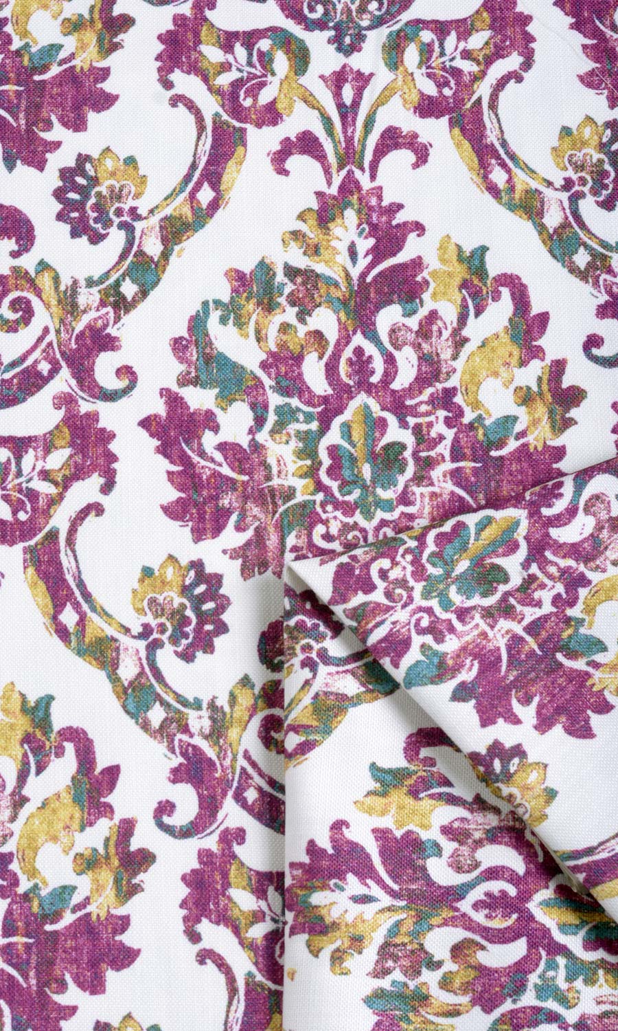 Damask Print Home Textile Fabric Material By the Metre (Pink/ Purple)
