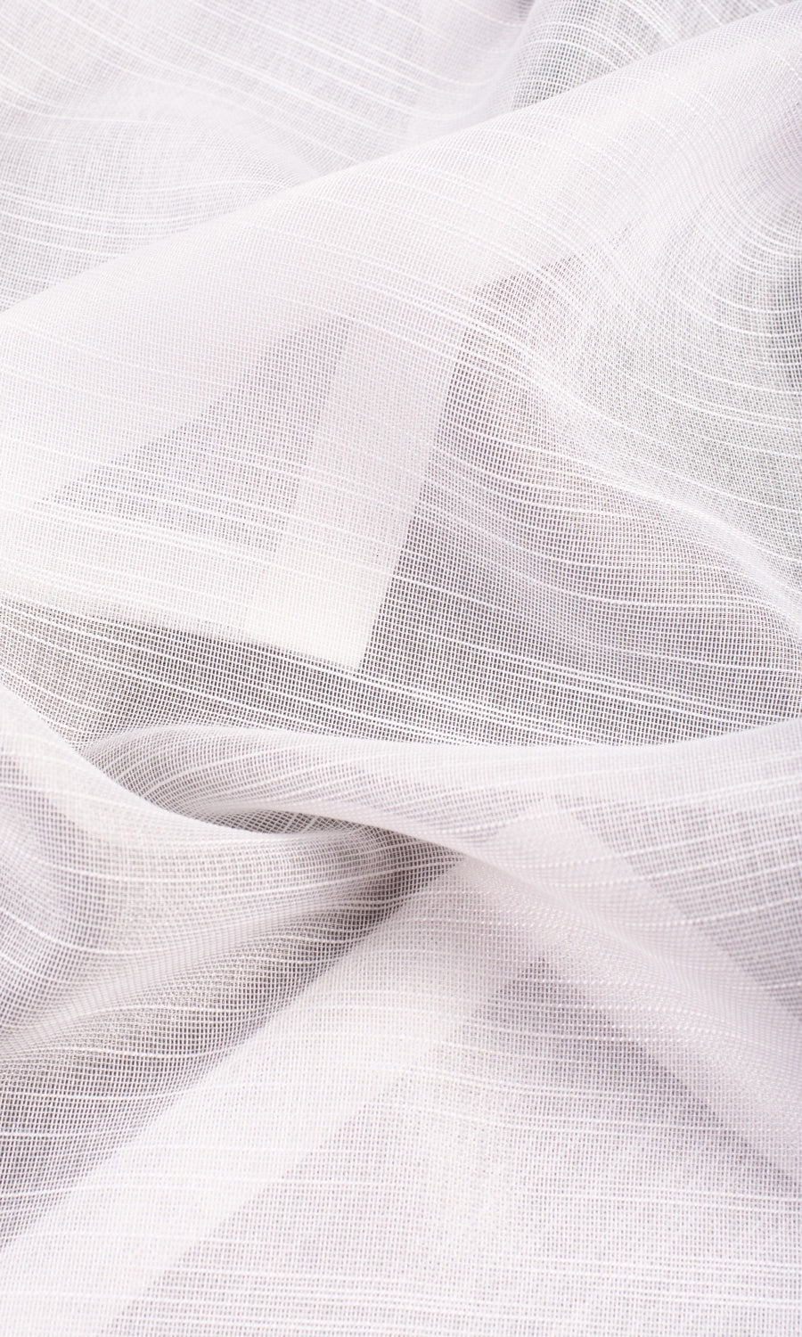Textured Sheer Home Textile Fabric Material Sample (White)