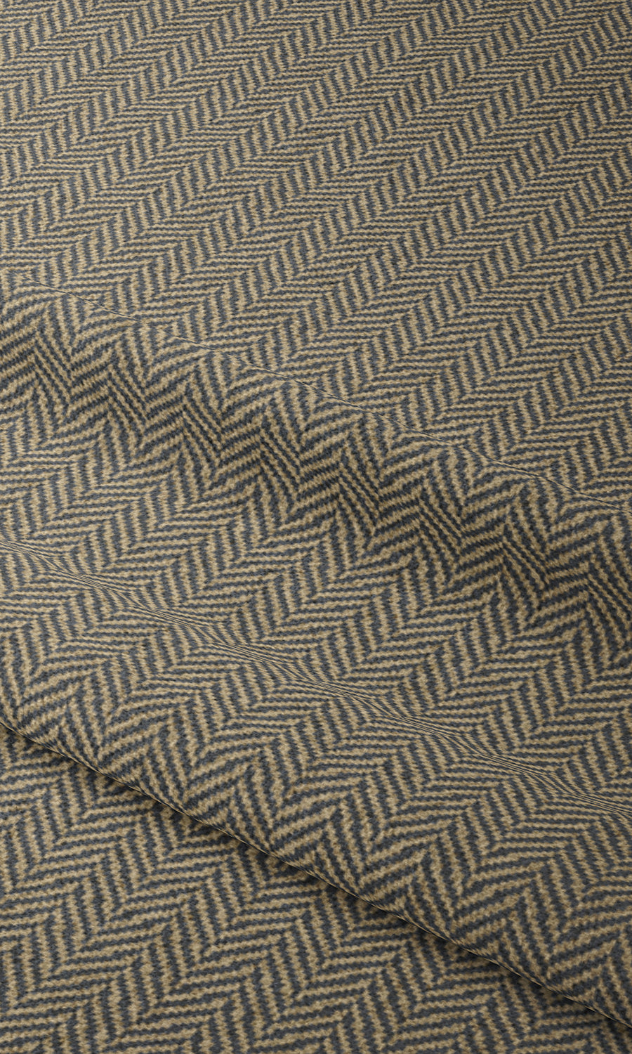 Herringbone Textured Home Textile Fabric Material By the Metre (Warm Grey/ Brown)