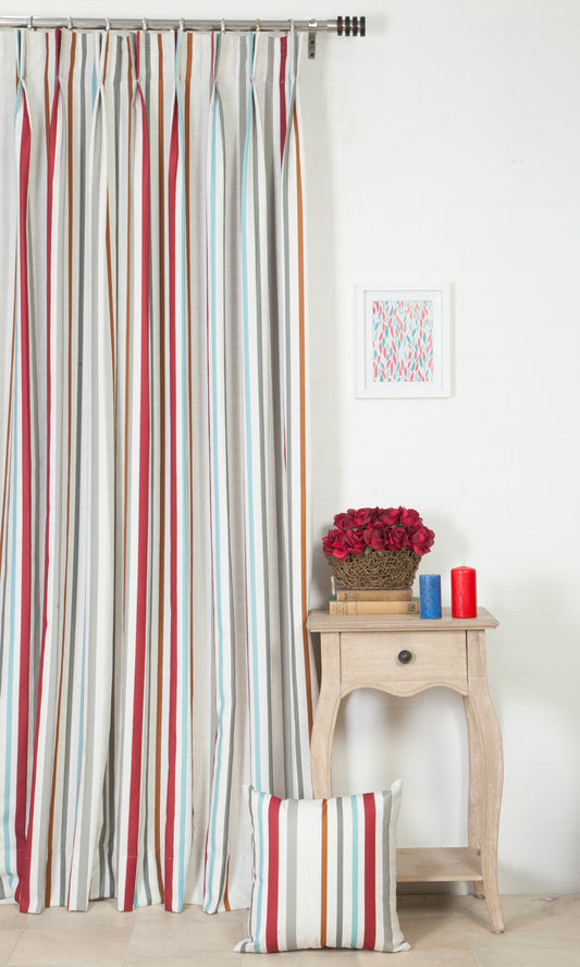 Multicolor Striped Custom Curtains Image