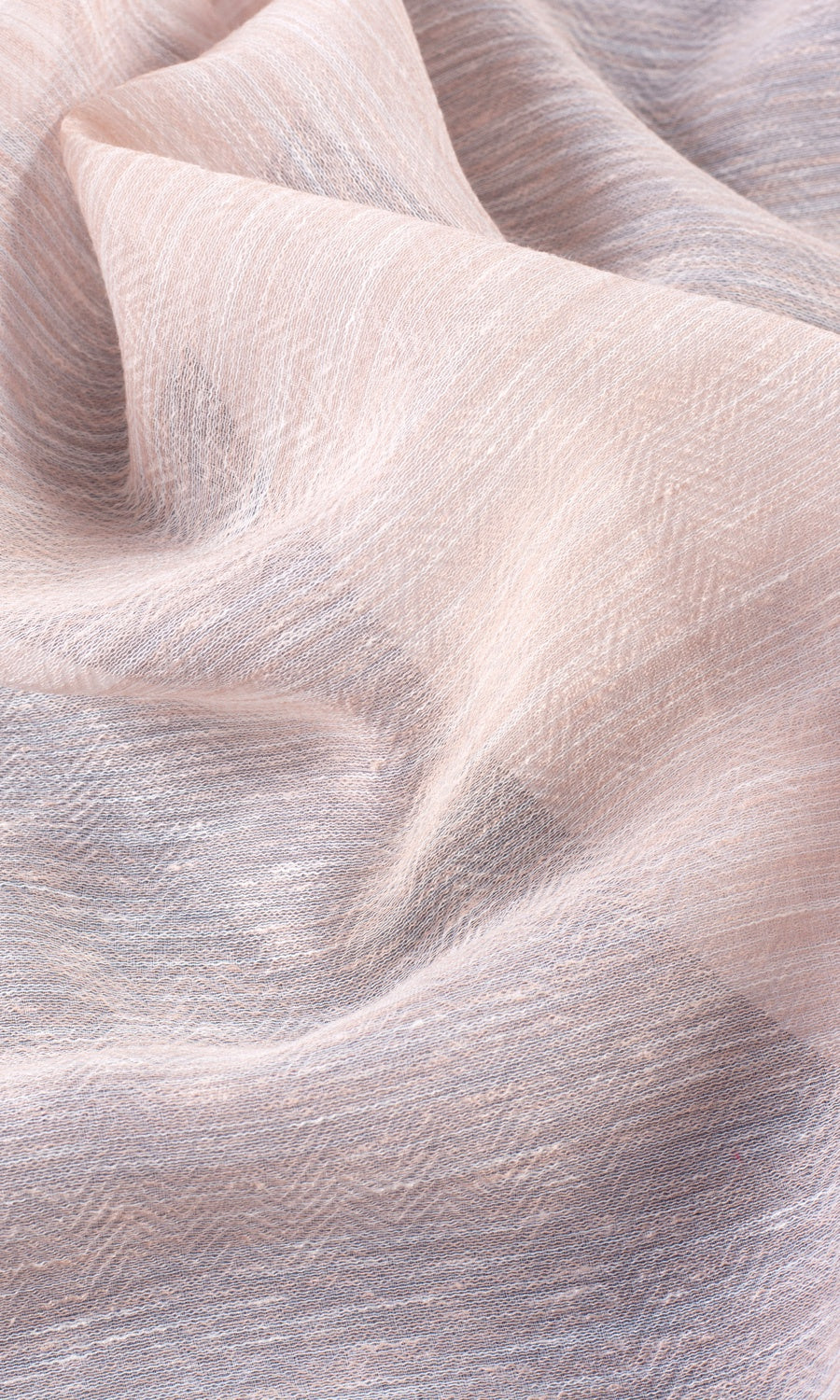 Textured Sheer Fabric Material By the Metre (Peach/ Pink)