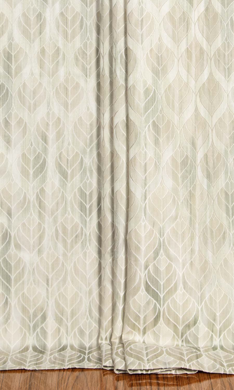 Petal Patterned Home Textile Fabric Material Sample (Soft Green)