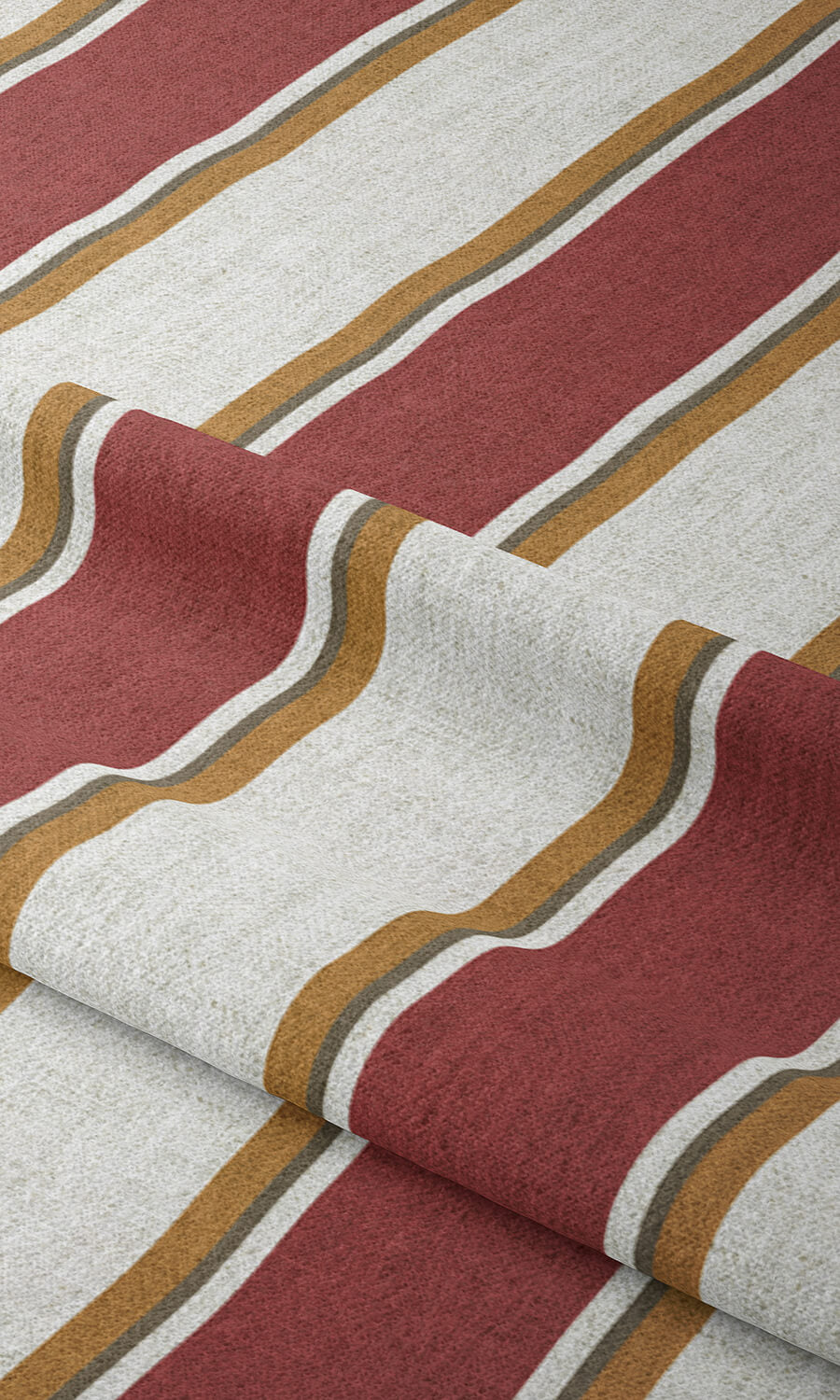 Contemporary Striped Free Fabric Material Sample (White & Red)