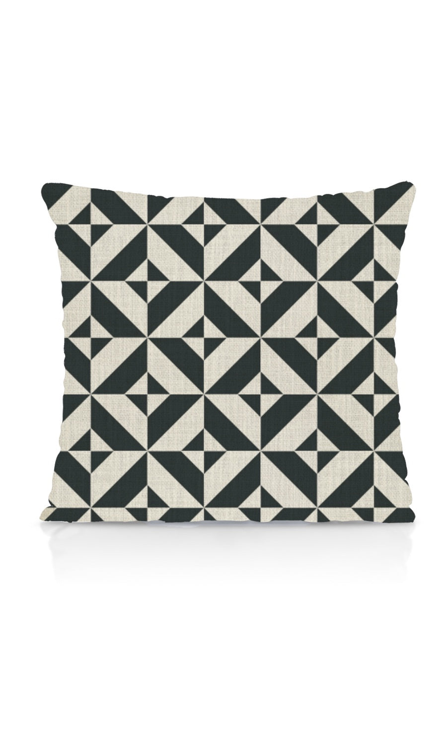 Geometrical Print Home Textile Fabric Material Sample (Black/ Ivory)