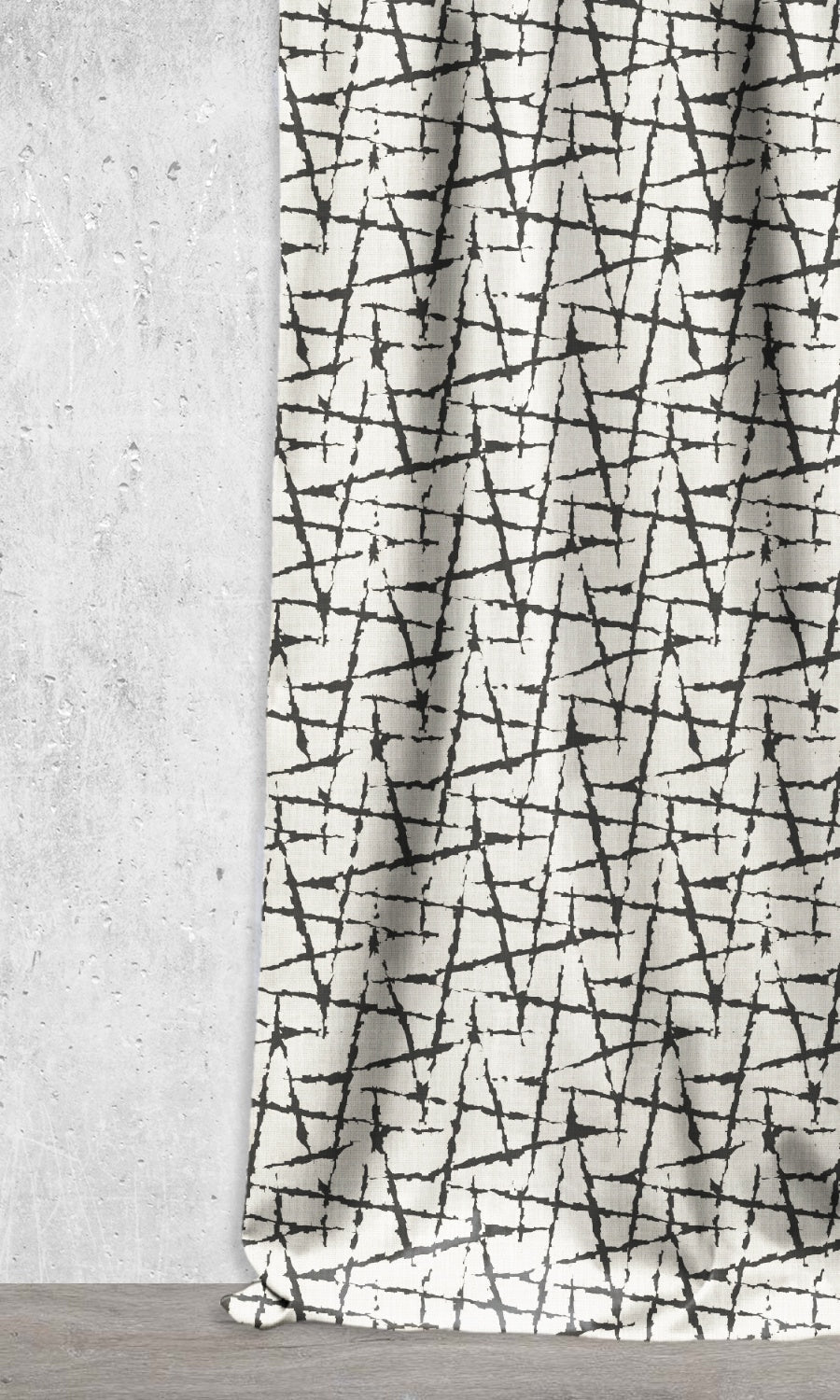 Modern Geo Print Home Décor Fabric Sample (Black/ Ivory)